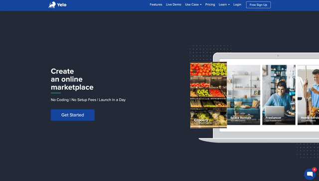 Yelo no-code marketplace builder.