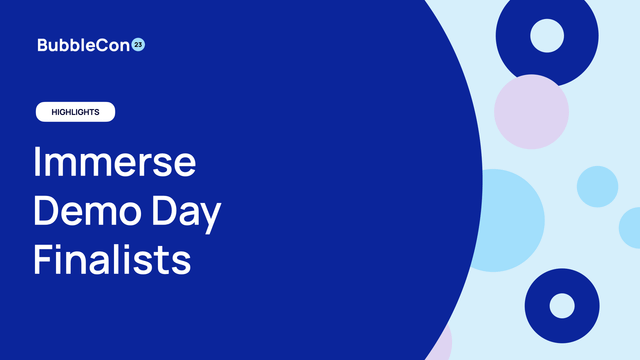 The words Highlights: Immerse Demo Day Finalists alongside some fun colored circles