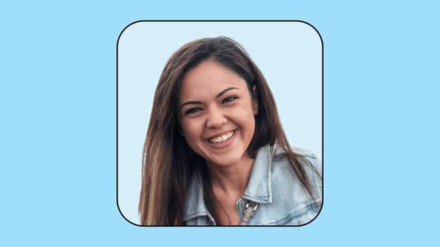 Headshot of Marina Trajkovska on a light blue background.