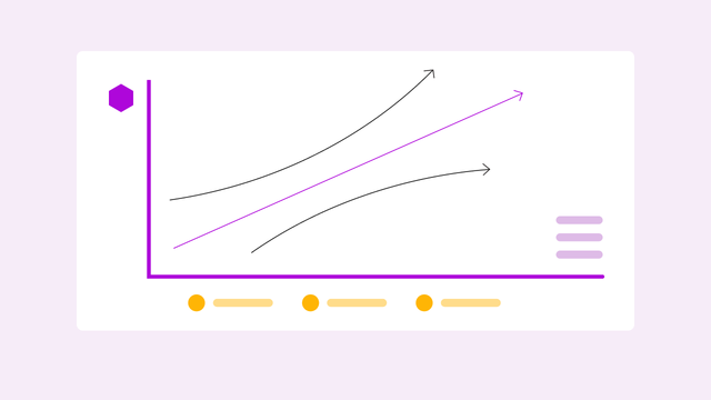Three arrows plotted on an X and Y axis graph.