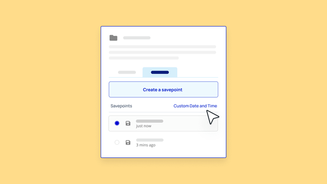 A cursor selecting a savepoint to restore their app to in the Bubble editor. 