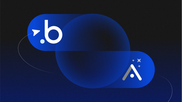The Bubble "B" and the Adalo logo swirling around a circle.