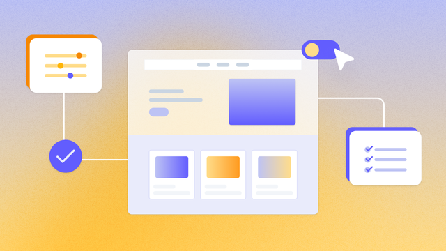 A web app with two different modules as visual callouts.