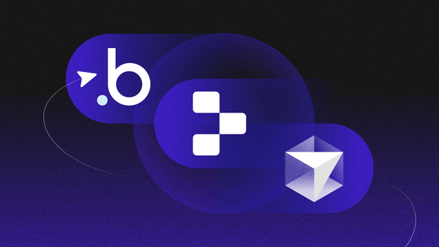Bubble, Replit, and Cursor's logos swirling around a circle.