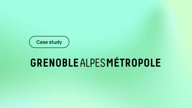 Grenoble Alpes Metropole's wordmark with a pill that says "case study" on a gradient background.