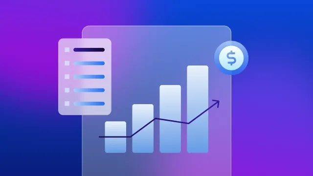 A checklist overlaid on a bar graph with a dollar sign.