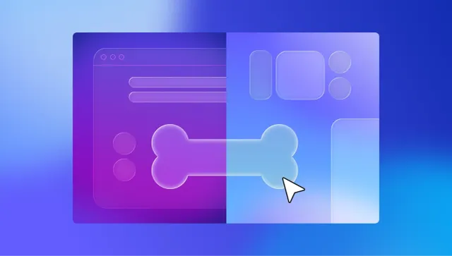 An app with the shape of a dog bone and other window components.