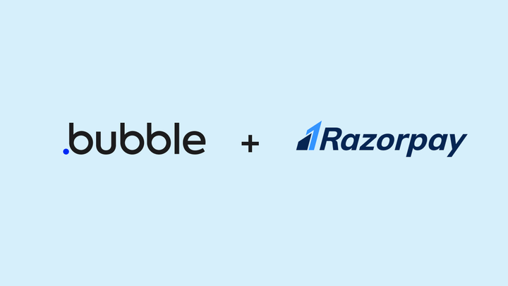 Bubble's wordmark plus Razorpay's wordmark