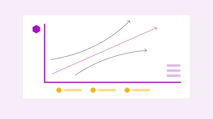 Three arrows plotted on an X and Y axis graph.
