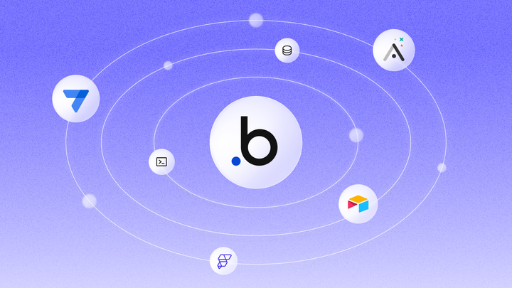 A planetary-like system with Bubble at the center and the logos of other no-code and coding tools around.