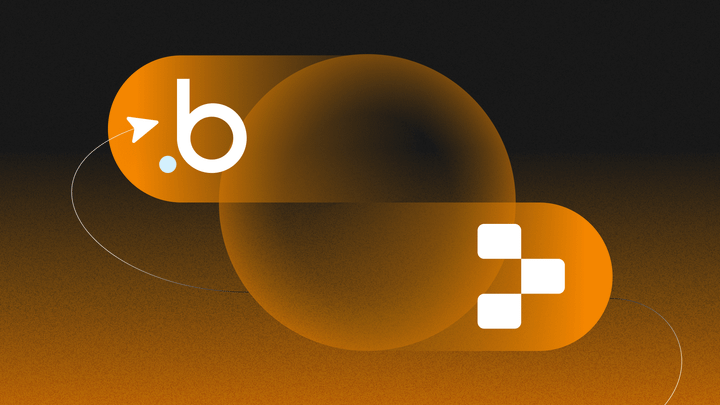 The Bubble logo and the Replit logo swirling around a circle.