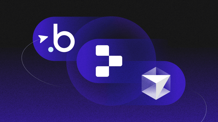 Bubble, Replit, and Cursor's logos swirling around a circle.