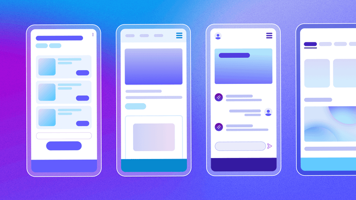 4 different mobile apps with a variety of module designs