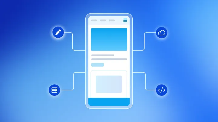 A mockup of a mobile app being edited. 