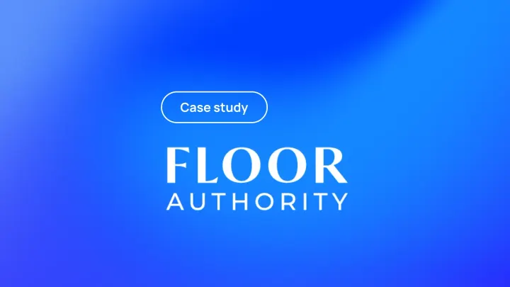 Floor Authority logo with “Case study” label on blue gradient background