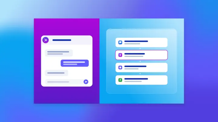 An AI chatbot next to an app being built