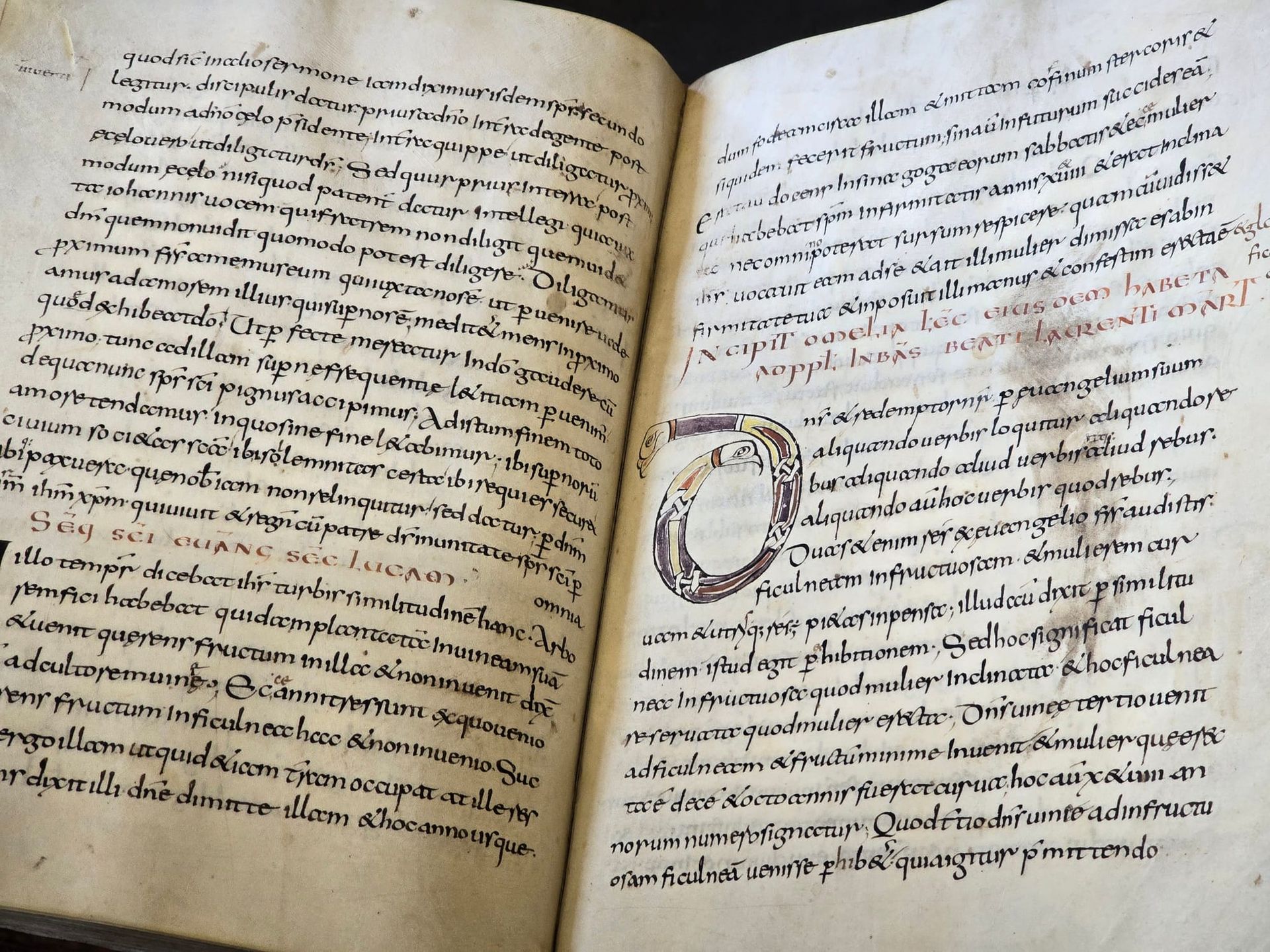 open book showing gothic script from oxford university library collection