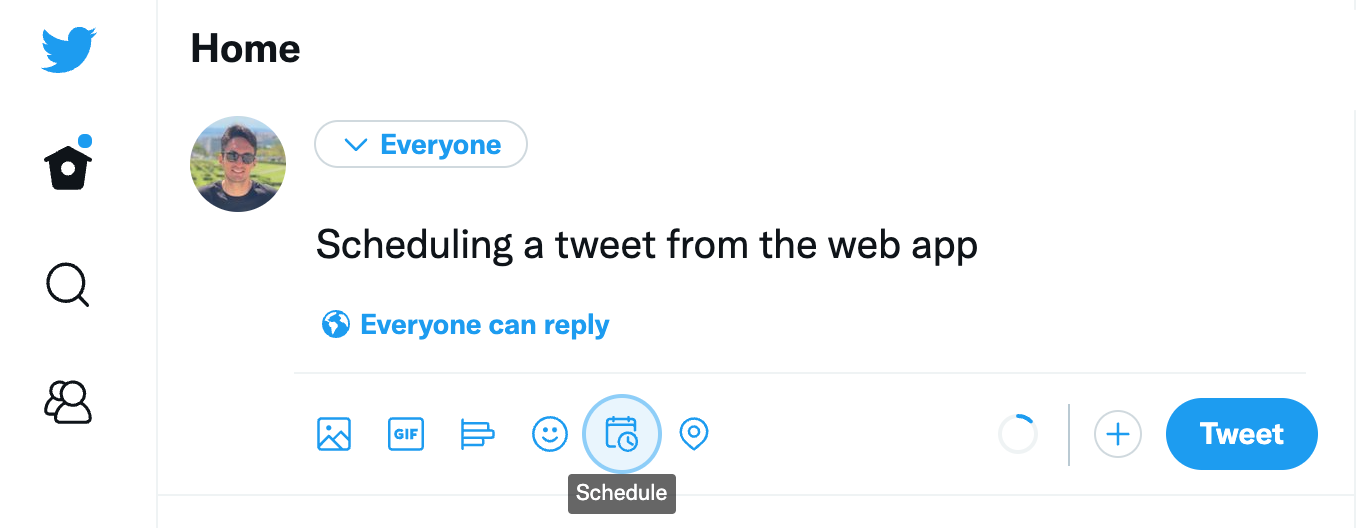 scheduling a thread on twitter