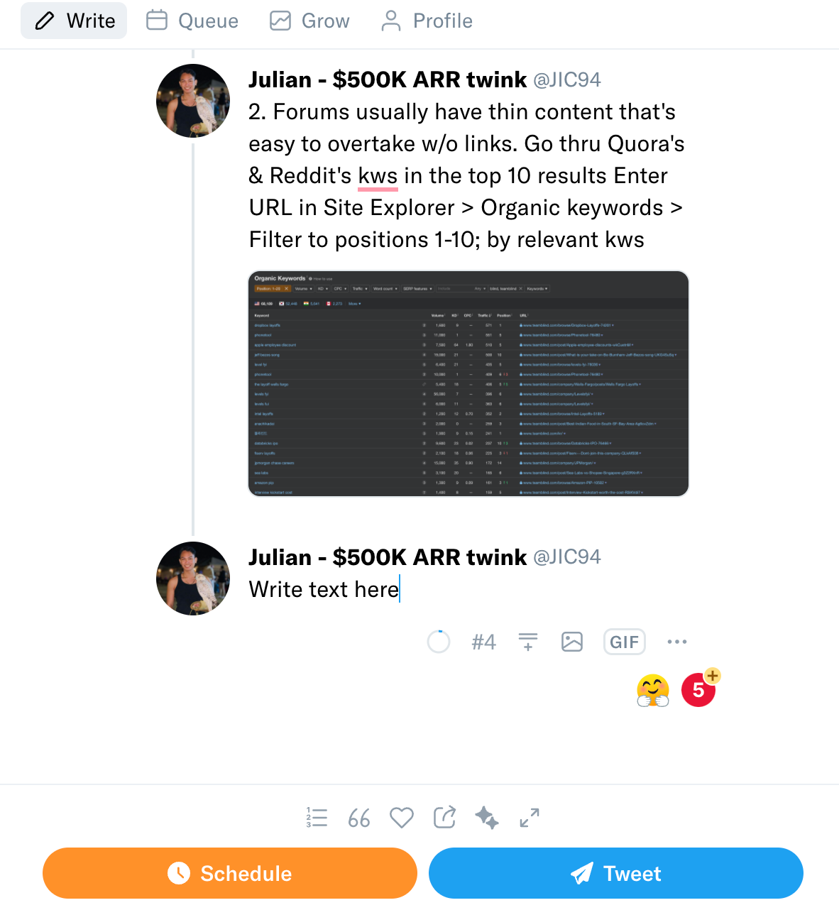 twitter thread scheduling
