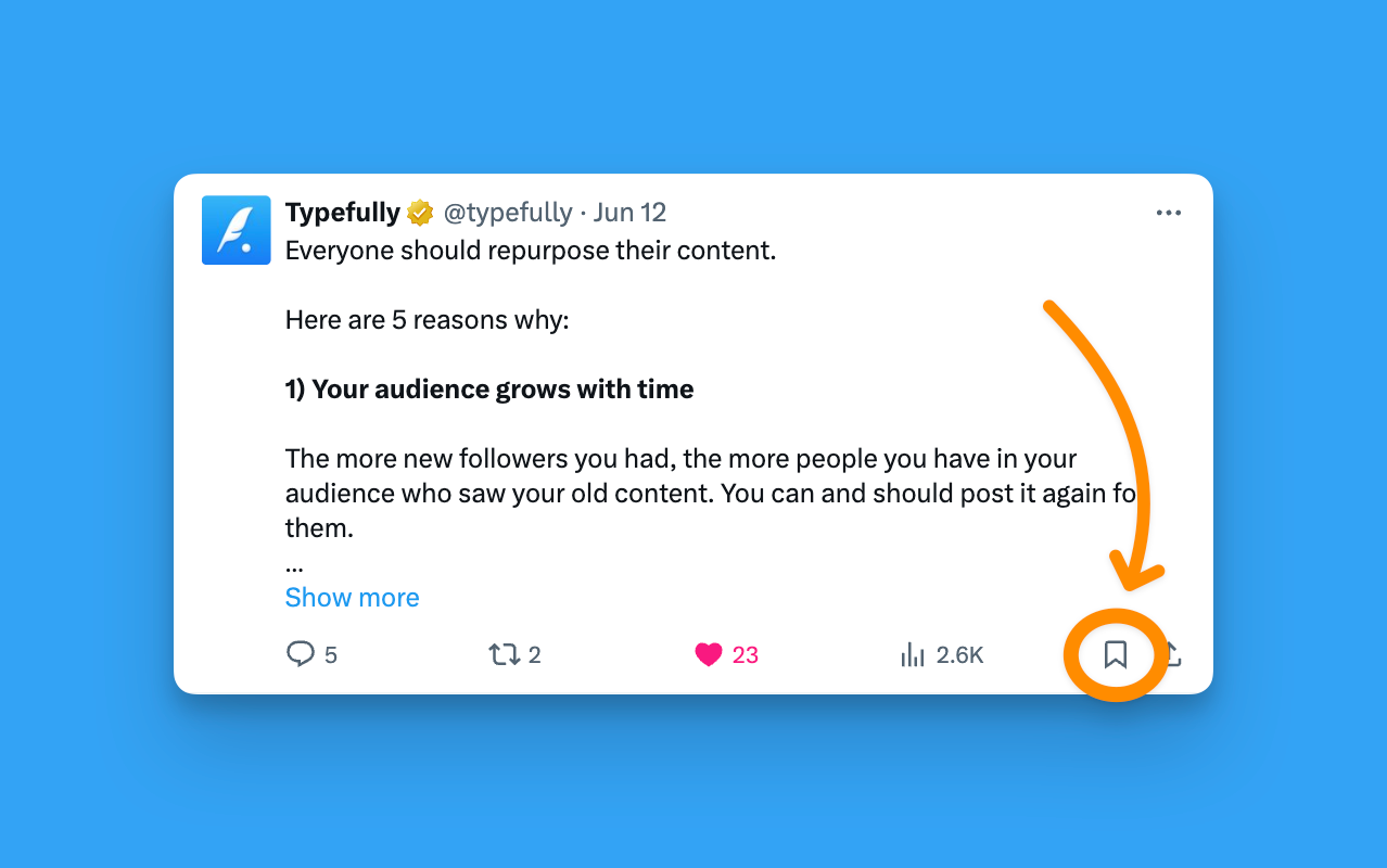 Twitter doesn't have a native thread reader but you can bookmark to read later.