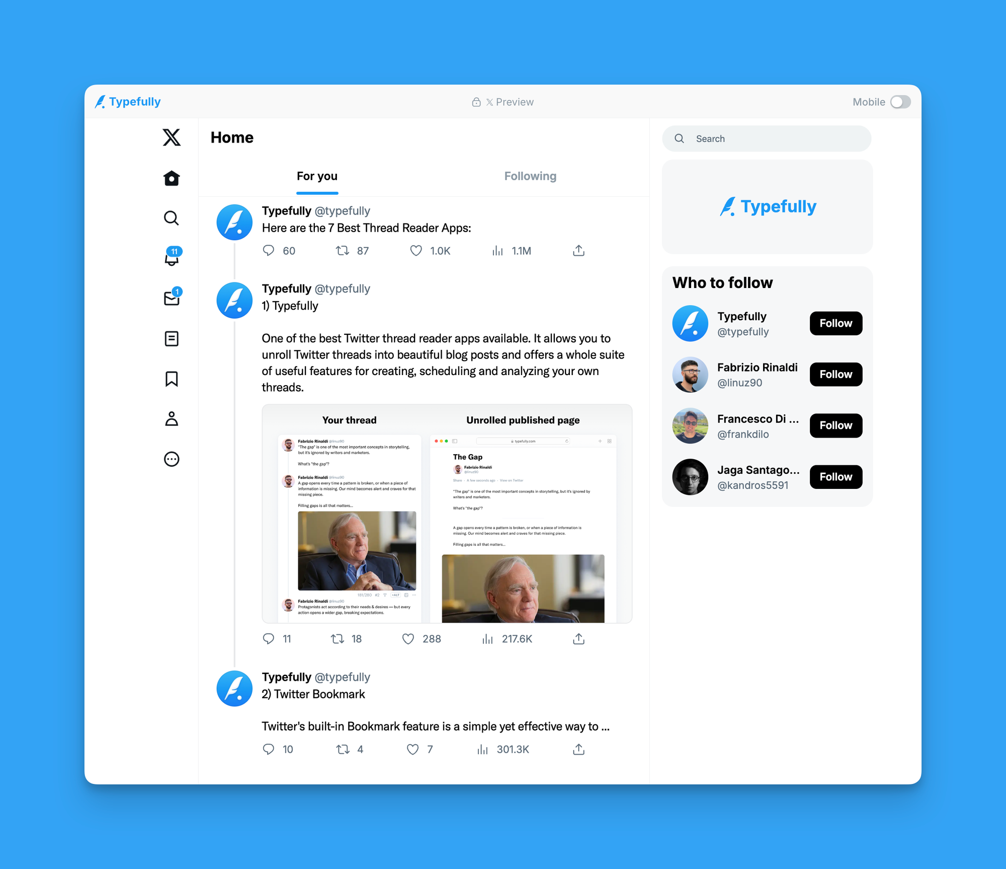 Preview of a Twitter Thread on Typefully