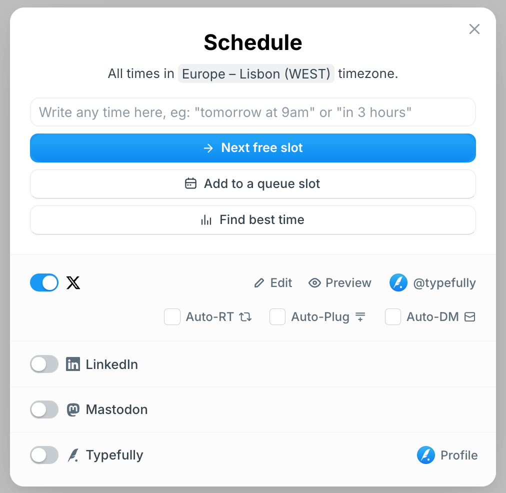 Typefully scheduler alternative to tweethunter
