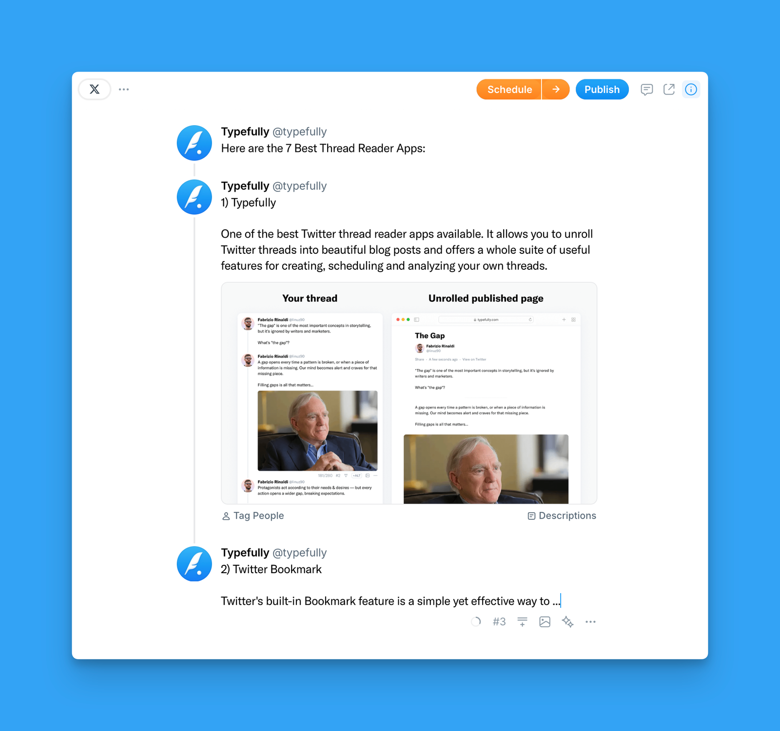 Writing a Twitter Thread with Typefully