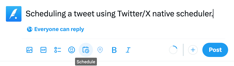 the schedule icon on twitter