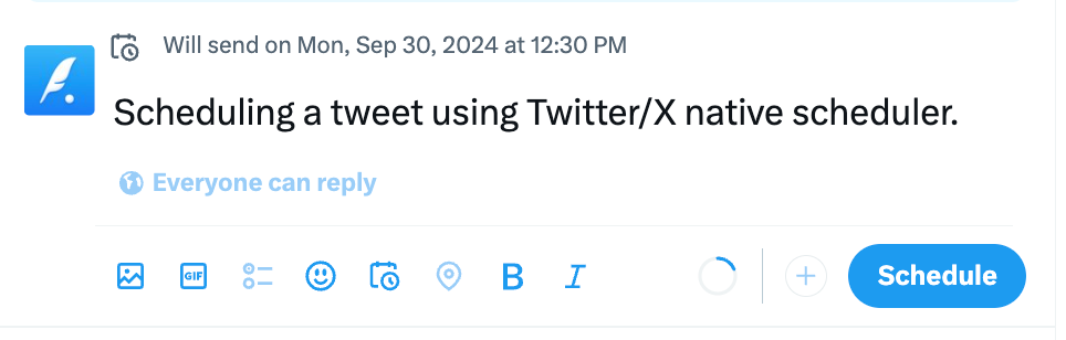 schedule a tweet confirmation