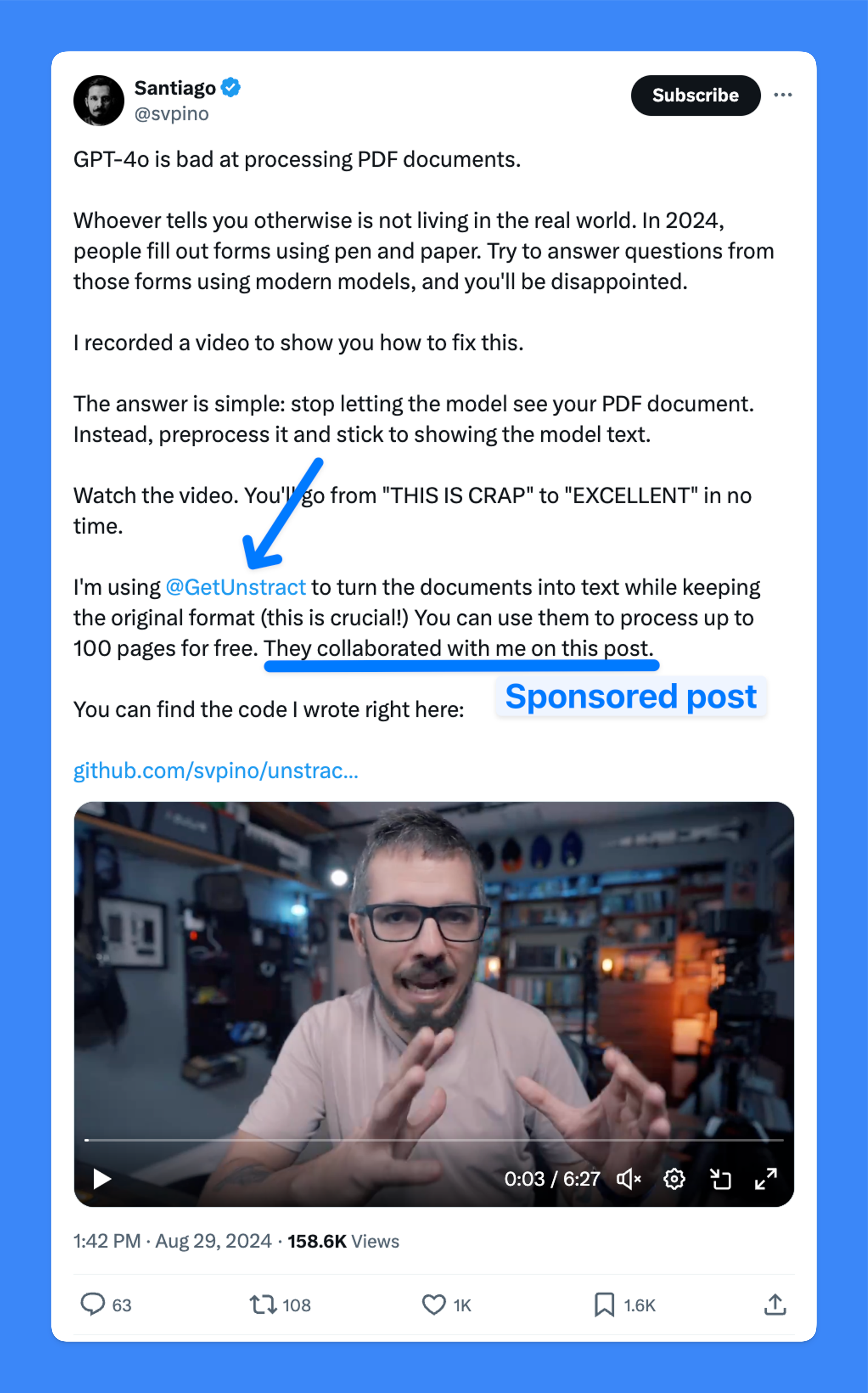 sponsored posts to monetize twitter / X