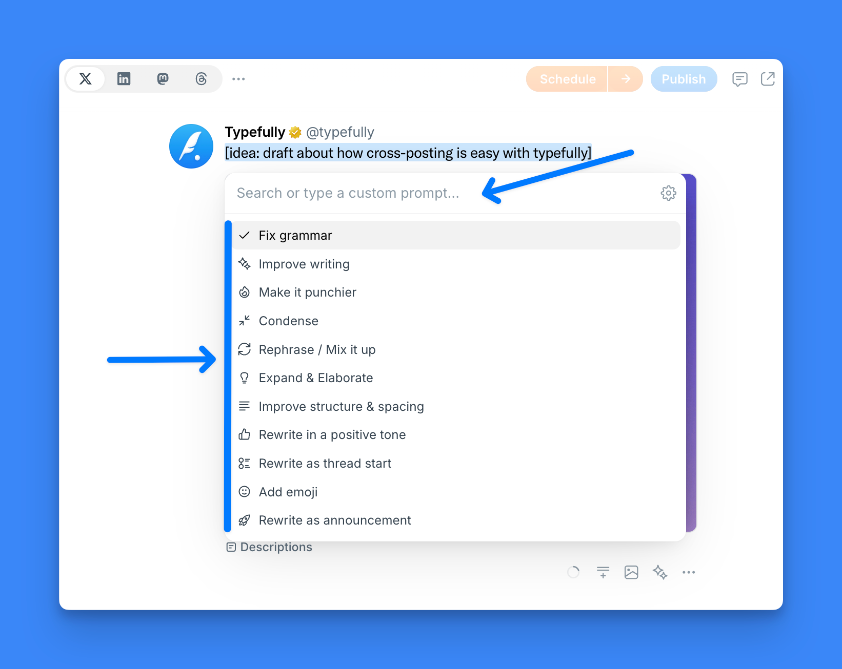 typefully AI writing assistant