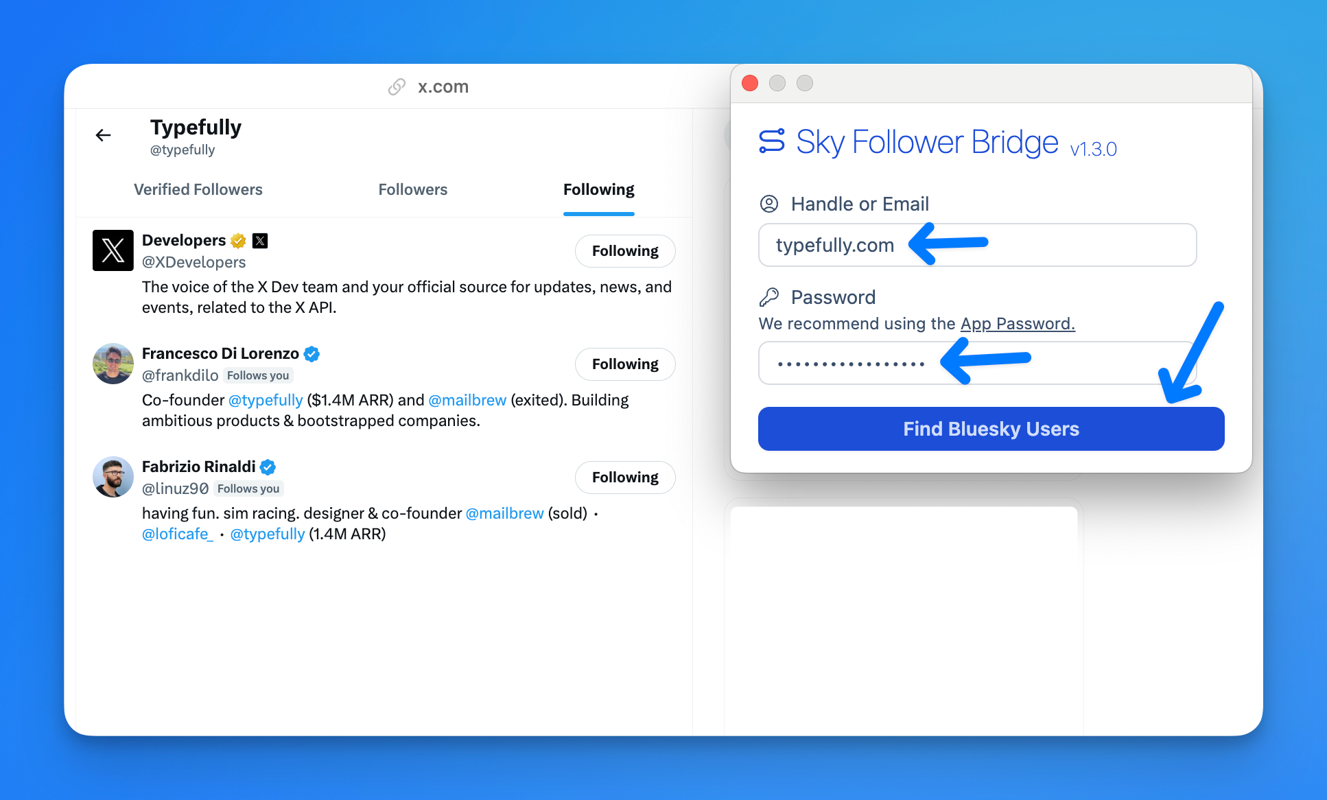 find accounts you follow on twitter on bluesky