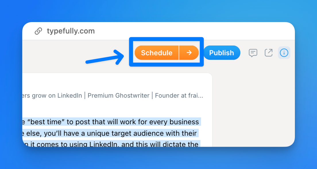 schedule linkedin posts with typefully