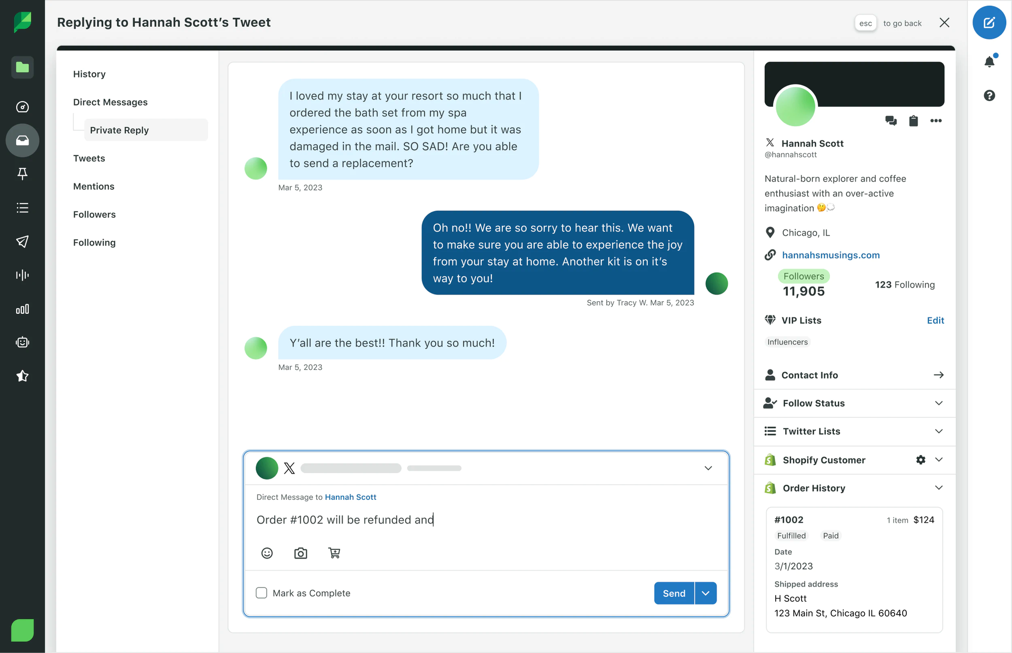 sprout social customer service