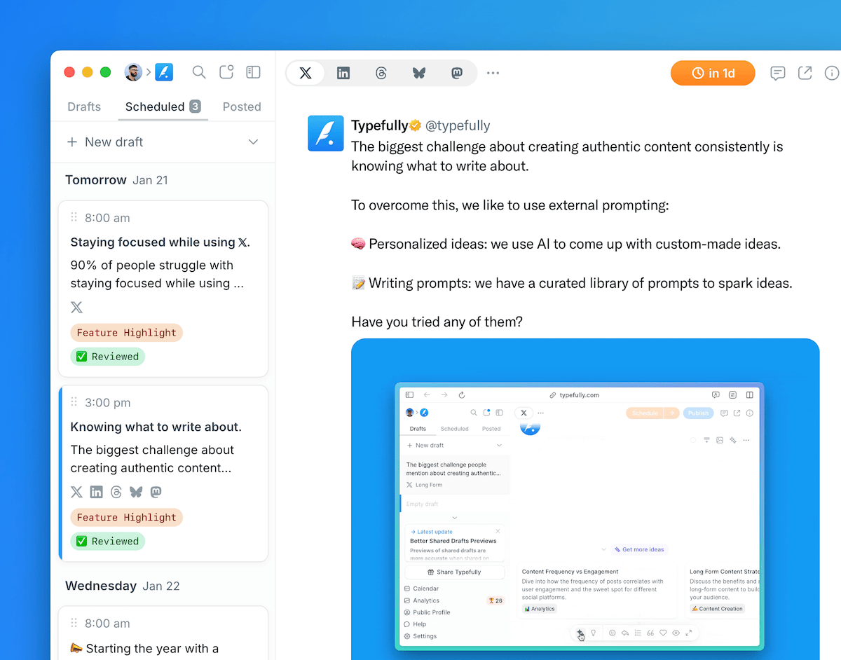 typefully linkedin scheduler