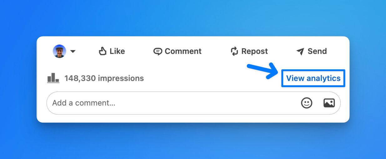 View Impressions for a LinkedIn post