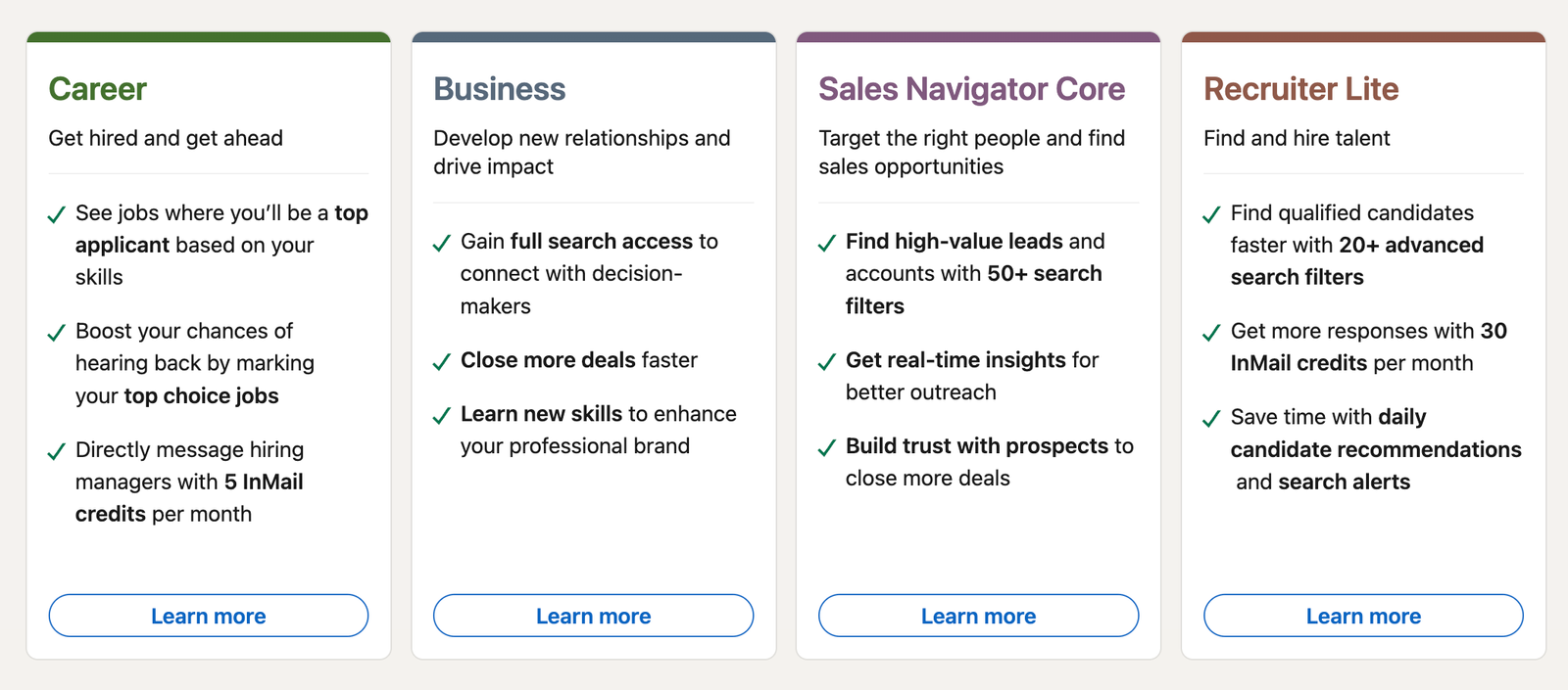 linkedin premium plans