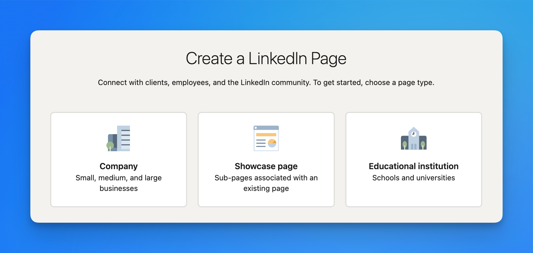 Create a LinkedIn company page menu