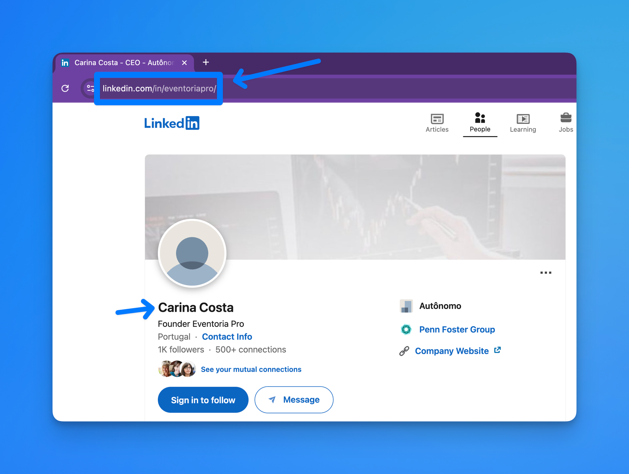 linkedin profile url