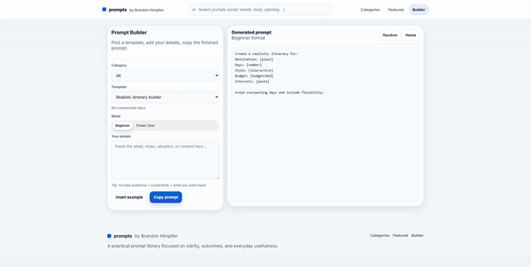 prompts: A Practical Prompt Library for Real-World Use