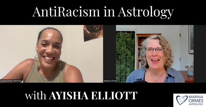 Two smiling women having a discussion over  video chat.