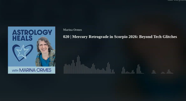 Visual representation of the Astrology Heals podcast, incorporating zodiac signs and the title in an engaging design.