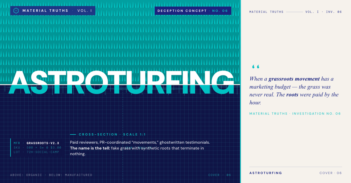 Astroturfing: Fake Grassroots Marketing, How to Spot It, and What the FTC Says