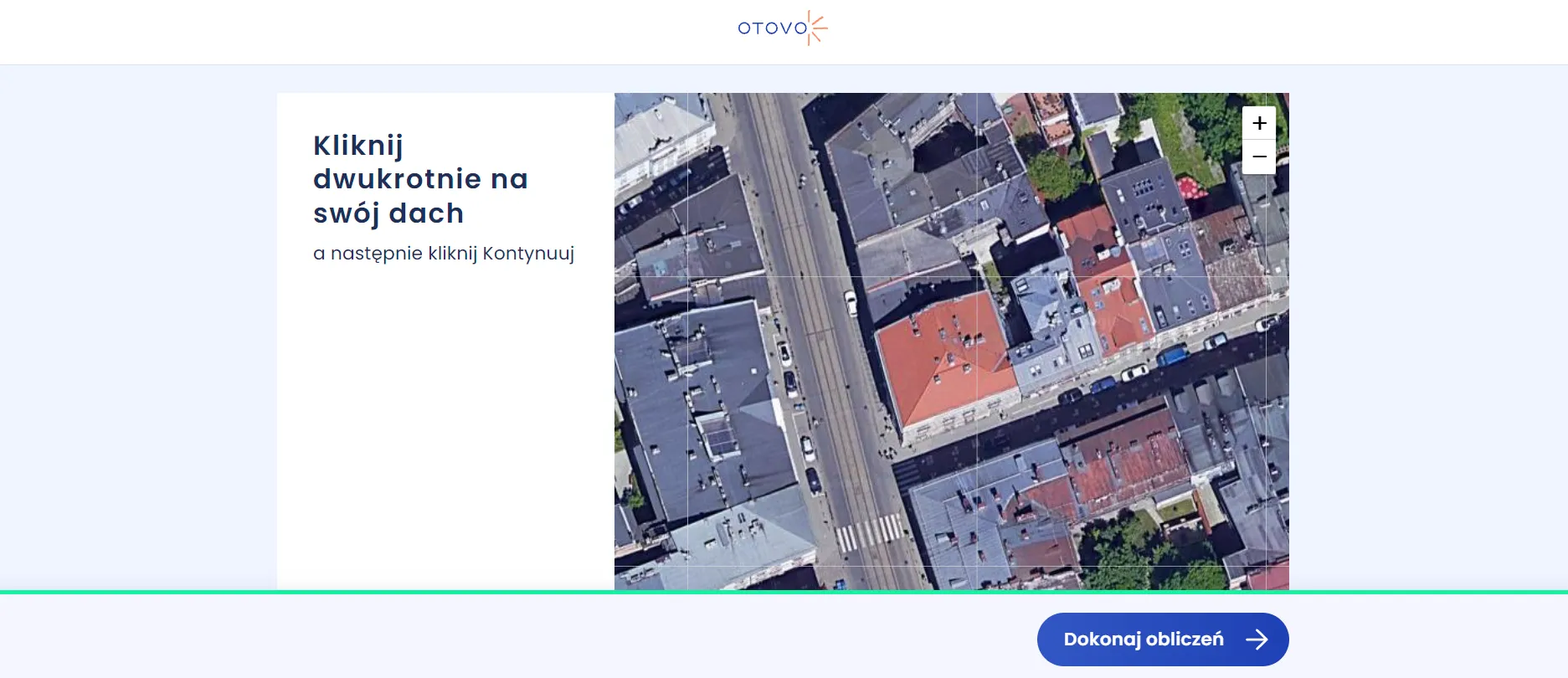 Po wpisaniu adresu wybierz swój dach, klikając lewy przycisk myszy.