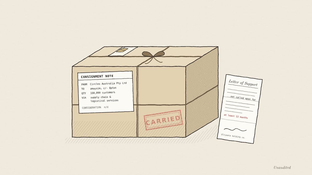 Illustration, Circles.Life Australia accounts: Consigned to the landlord. Freight, as the accounts suggested, by supply chain and logistical services.