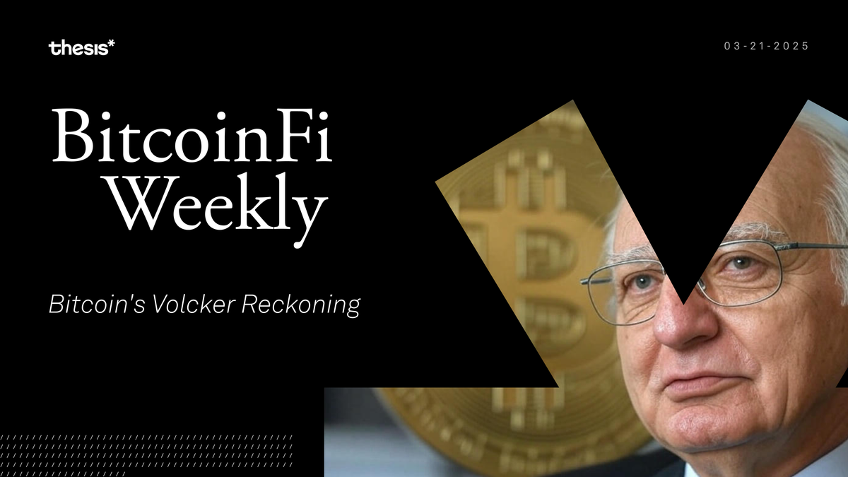 Bitcoin's Volcker Reckoning