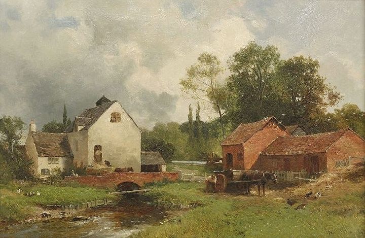 A painting of New Hall Mill by David Bates