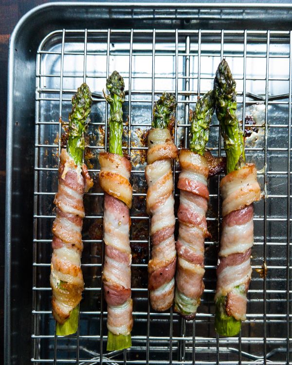 Bacon Wrapped Asparagus with Poached Eggs
