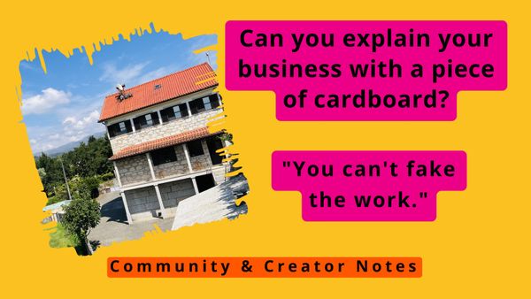 Can you explain your business with a piece of cardboard?