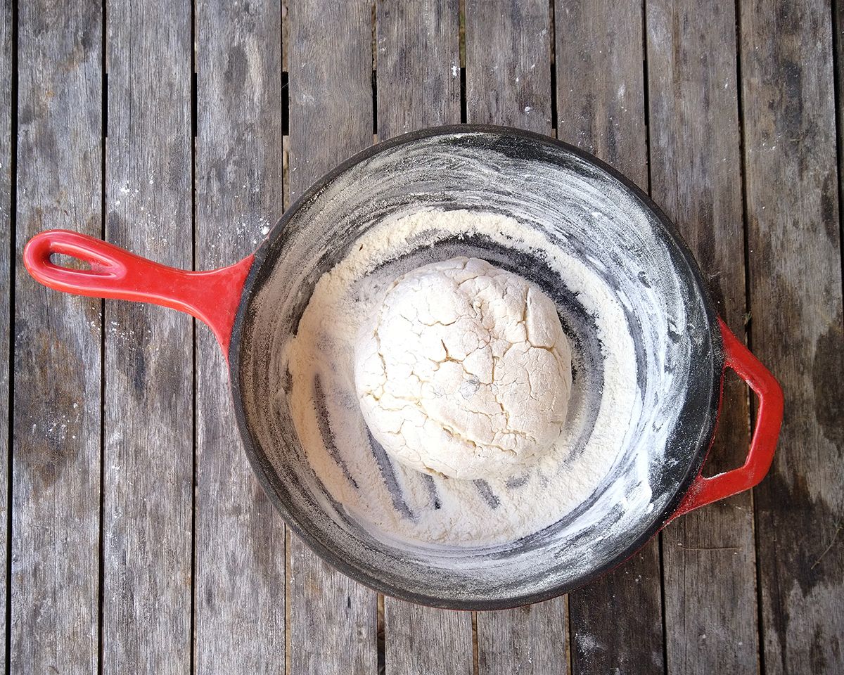 Recycle board flour to line baking pan. Ready to launch! -Victoria Waghorn